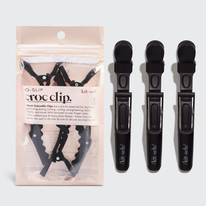 No Slip Crocodile Clip 3pc - Schwarz