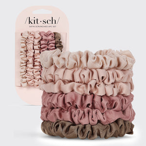 Ultra Petite Satin Scrunchies 6 Stück – Terrakotta