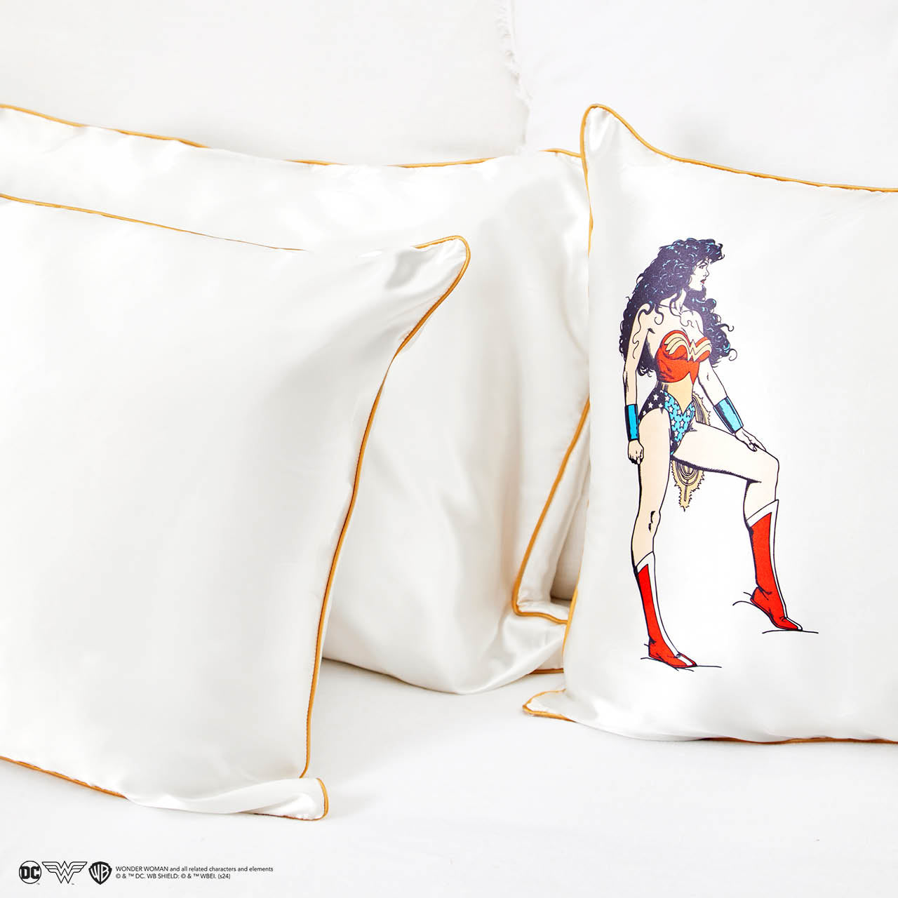 Wonder Woman x Kitsch Funda de almohada de satén - Believe In Wonder