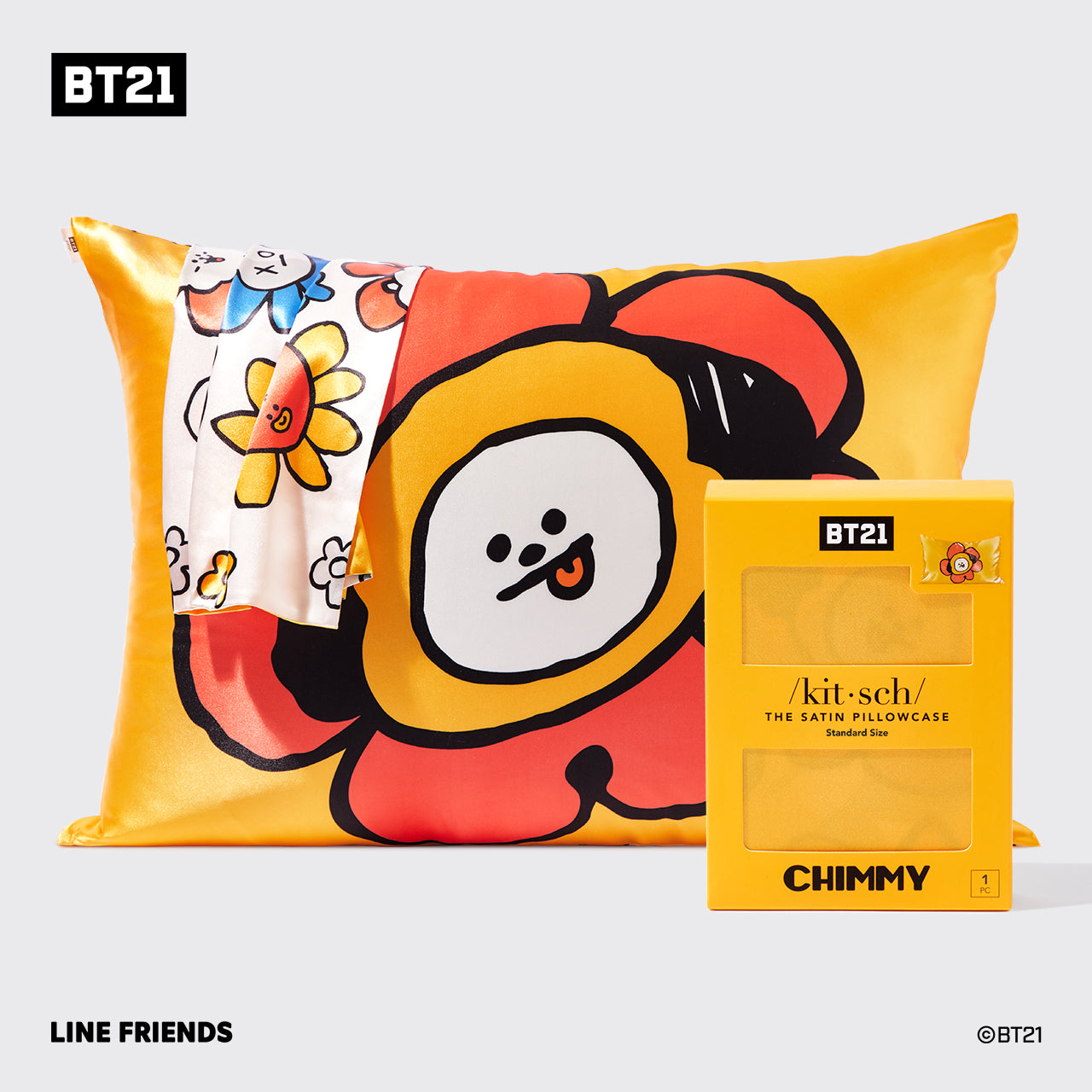 Fronha de cetim BT21 encontra Kitsch - CHIMMY