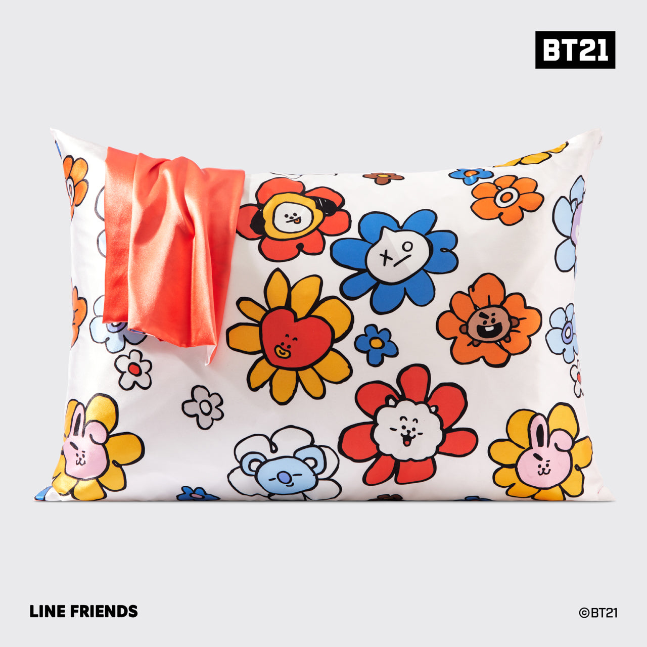 BT21 trifft Kitsch Satin-Kissenbezug - TATA