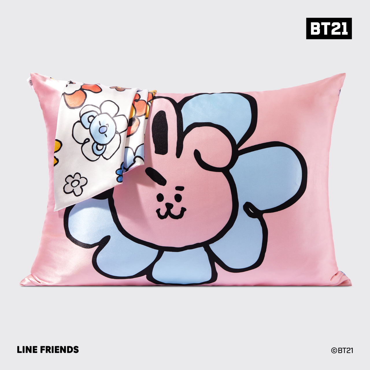 BT21 trifft Kitsch Satin-Kissenbezug - COOKY