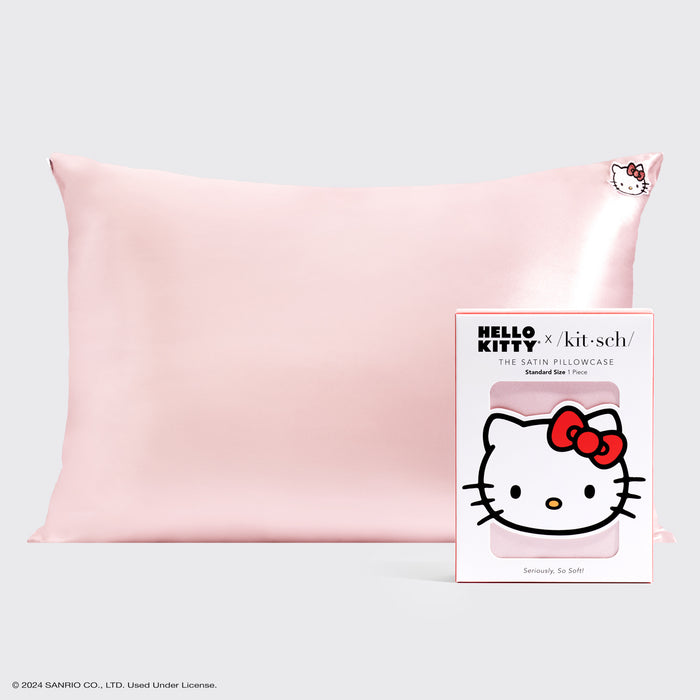 Fronha Hello Kitty x Kitsch Satin - Rosa Sólido Hello Kitty Face