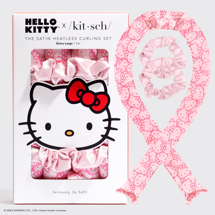 Kitsch x Hello Kitty XL Heatless Curling Set - Pink Hello Kitty Faces