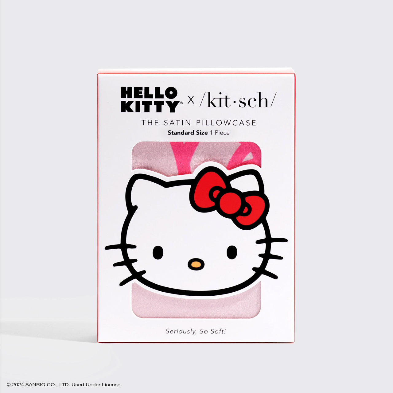 Federa di raso Hello Kitty x Kitsch - Facce di Hello Kitty rosa