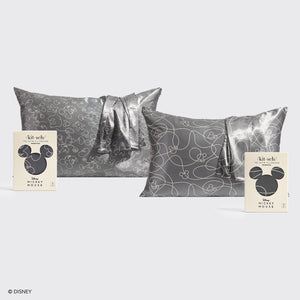 Kitsch & Mickey and Minnie Standard Pillowcase Bundle - Charcoal