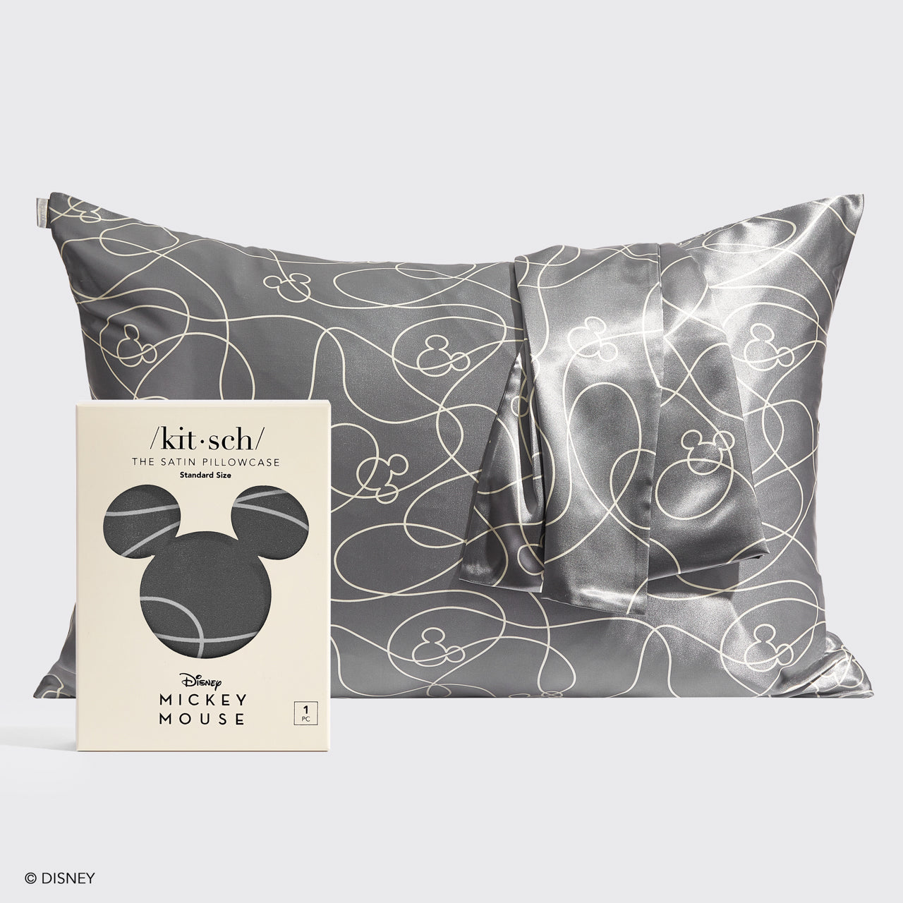 Kitsch x Mickey et Minnie Taie d'oreiller en satin Mickey Maze