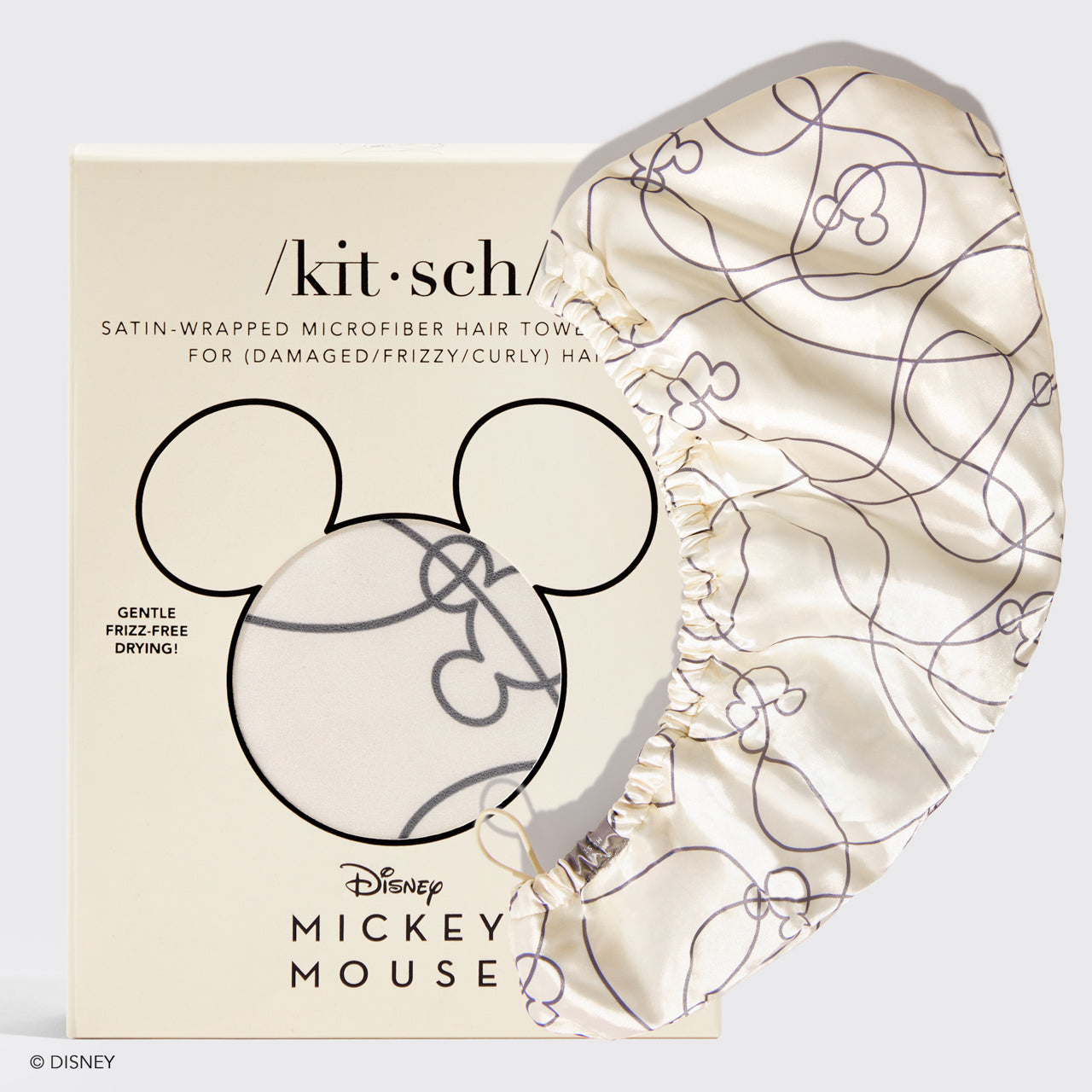 Toalha de cabelo envolta em cetim Kitsch &amp; Mickey e Minnie - Mickey Maze