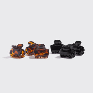 Mini Cloud Claw Clips 6pc Set - Black & Tort