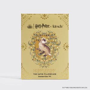 Fronha de Almofada Harry Potter x Kitsch Satin Standard - Hufflepuff