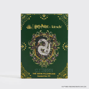 Harry Potter x Kitsch Satin-Kissenbezug Standard - Slytherin