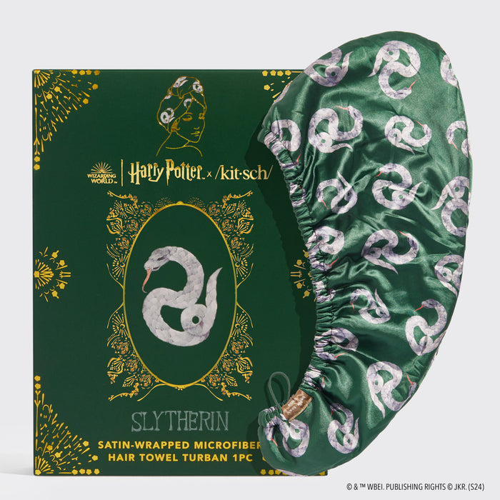 Asciugamano per capelli avvolto in raso Kitsch x Harry Potter - Serpeverde