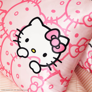 Hello Kitty x Kitsch Funda de cojín King - Hello Kitty Rosada Caras